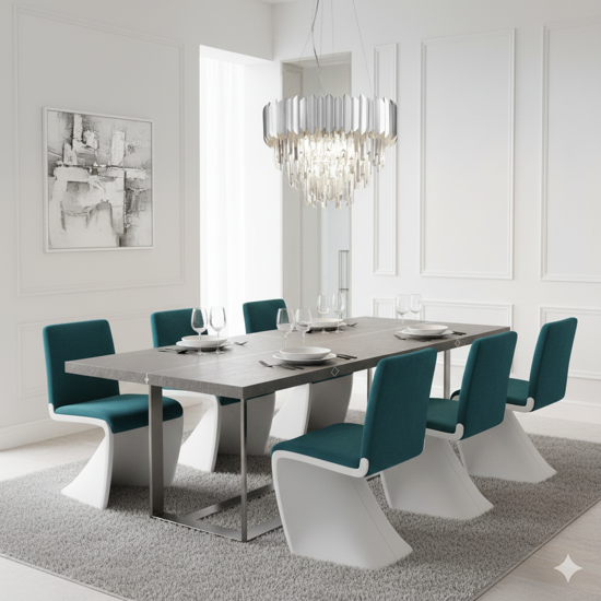 Lampadario contemporana cristalli cromo per salotto 50cm